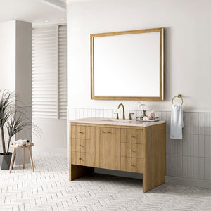 Hudson 48" Single Vanity, Light Natural Oak w/ 3CM Eternal Marfil Top James Martin Vanities