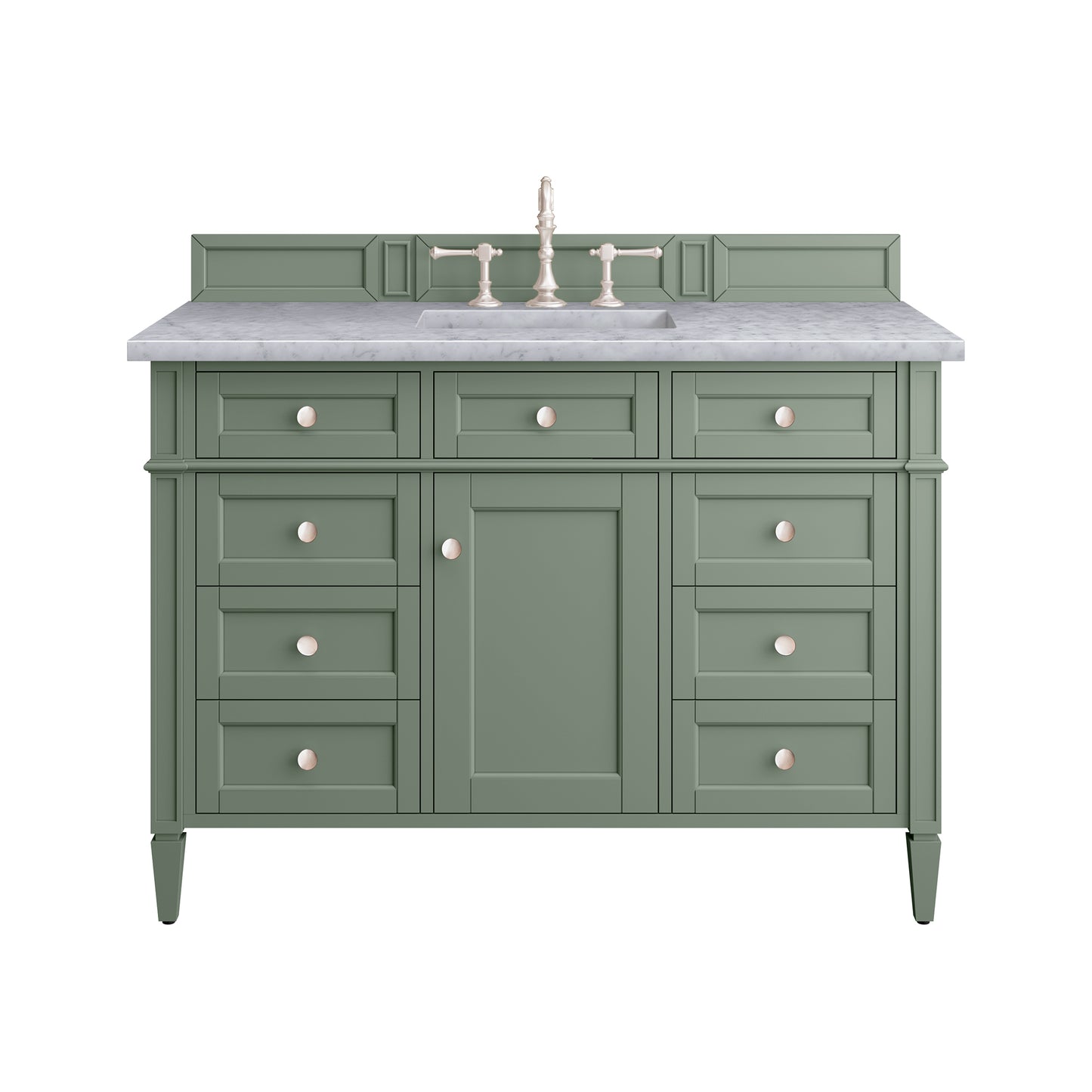 Brittany 48" Single Vanity, Smokey Celadon w/ 3CM Carrara Marble Top James Martin Vanities