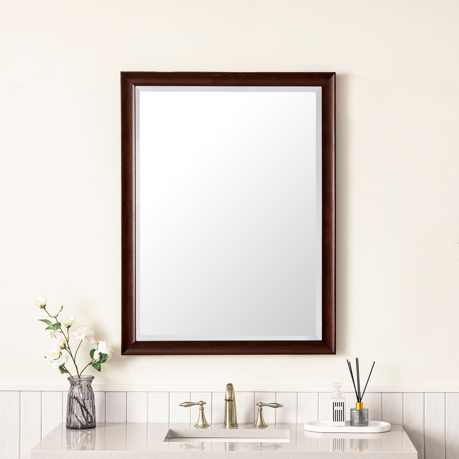 Glenbrooke 30" Mirror, Burnished Mahogany James Martin Vanities