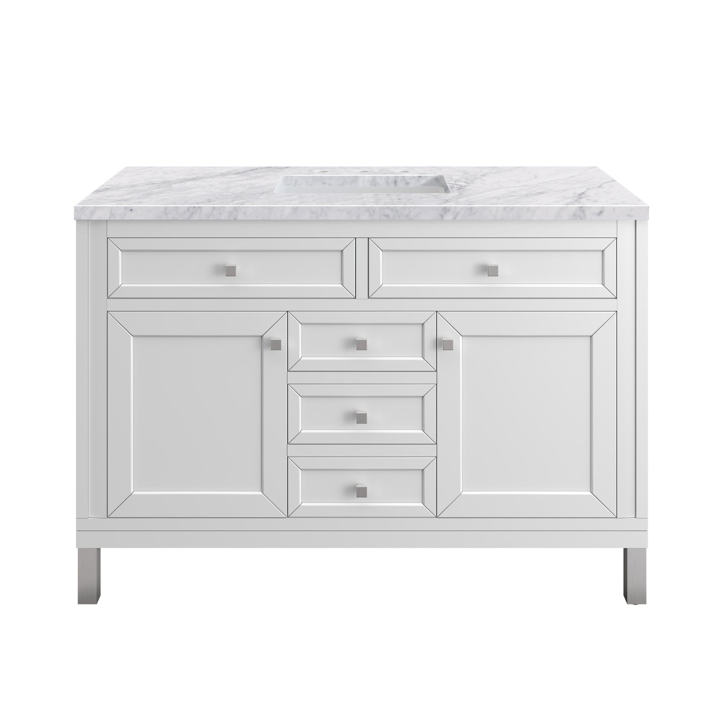 Part: Chicago Knobs and Legs Set for V48"  in Brushed Nickel James Martin Vanities