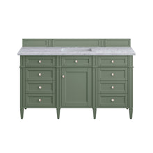 Load image into Gallery viewer, Brittany 60&quot; Single Vanity, Smokey Celadon w/ 3CM Carrara Marble Top James Martin Vanities