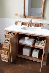 Providence 48" Single Vanity Cabinet, Driftwood, w/ 3 CM White Zeus Quartz Top James Martin Vanities