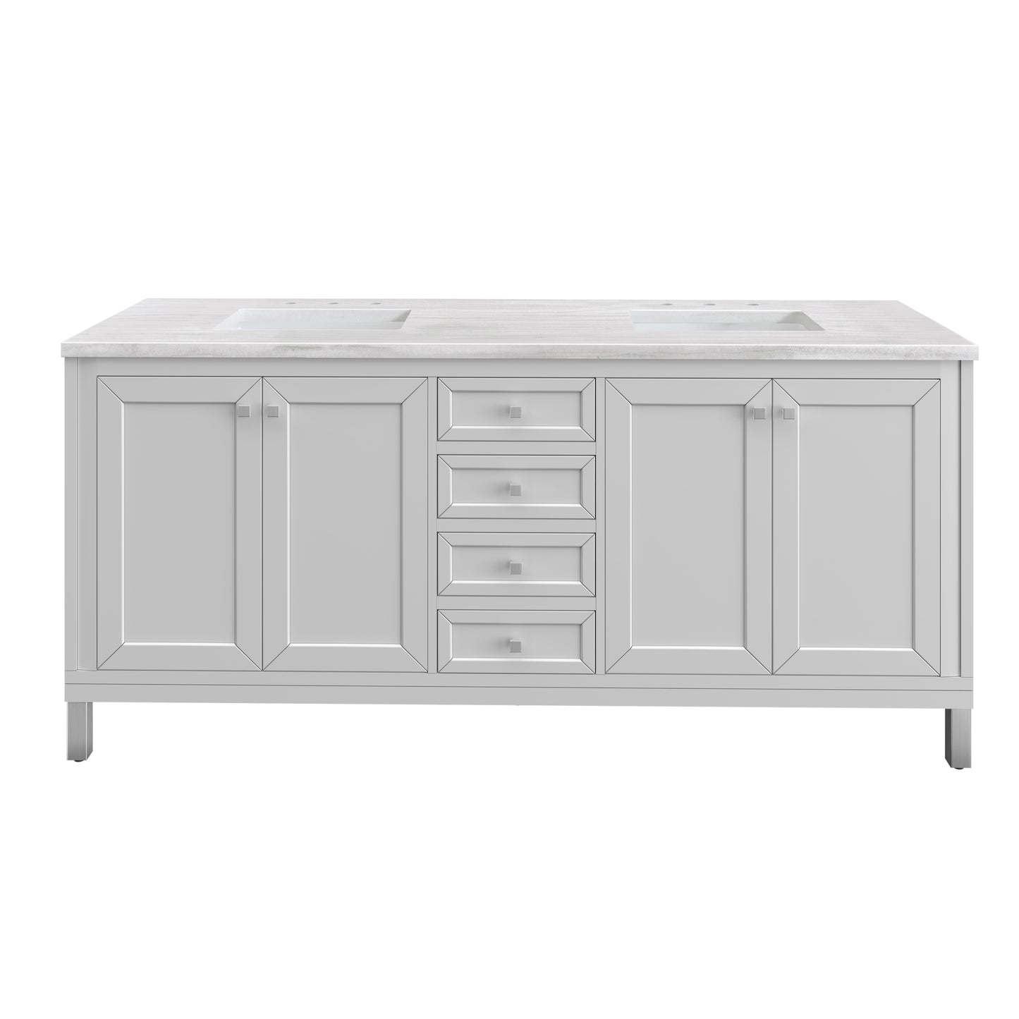 Part: Chicago Knobs and Legs Set for V72"  in Brushed Nickel James Martin Vanities