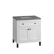 Load image into Gallery viewer, Bathroom Vanities Outlet Atlanta Renovate for LessChicago 30&quot; Single Vanity, Glossy White w/ 3CM Grey Expo Top