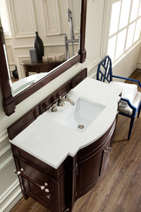 Brittany 46" Single Vanity, Burnished Mahogany w/ 3 CM White Zeus Quartz Top James Martin Vanities