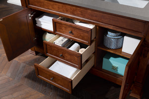 Bathroom Vanities Outlet Atlanta Renovate for LessBrookfield 60" Double Vanity, Warm Cherry w/ 3 CM Grey Expo Quartz Top