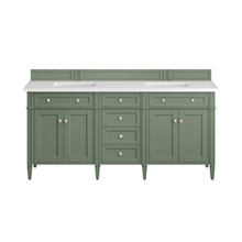 Load image into Gallery viewer, Brittany 72&quot; Double Vanity, Smokey Celadon w/ 3CM White Zeus Top James Martin Vanities