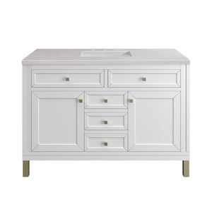 Chicago 48" Single Vanity, Glossy White w/ 3CM Eternal Serena Top James Martin Vanities