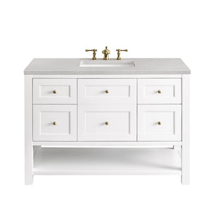 Breckenridge 48" Single Vanity, Bright White w/ 3CM Eternal Serena Top James Martin Vanities