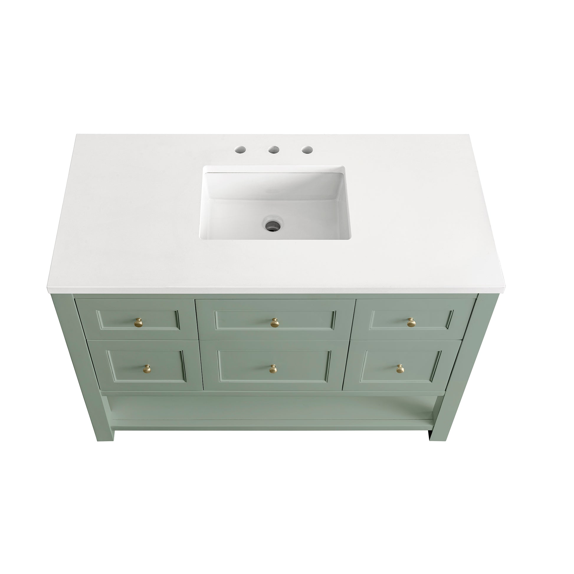Breckenridge 48" Single Vanity, Smokey Celadon w/ 3CM White Zeus Top James Martin Vanities