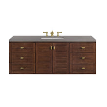 Load image into Gallery viewer, Amberly 60&quot; Single Vanity, Mid-Century Walnut w/ 3CM Grey Expo Top James Martin Vanities