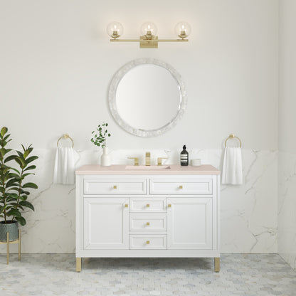 Chicago 48" Single Vanity, Glossy White w/ 3CM Eternal Marfil Top James Martin Vanities