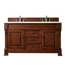 Load image into Gallery viewer, Brookfield 60&quot; Double Vanity, Warm Cherry w/ 3 CM Eternal Marfil Quartz Top James Martin Vanities