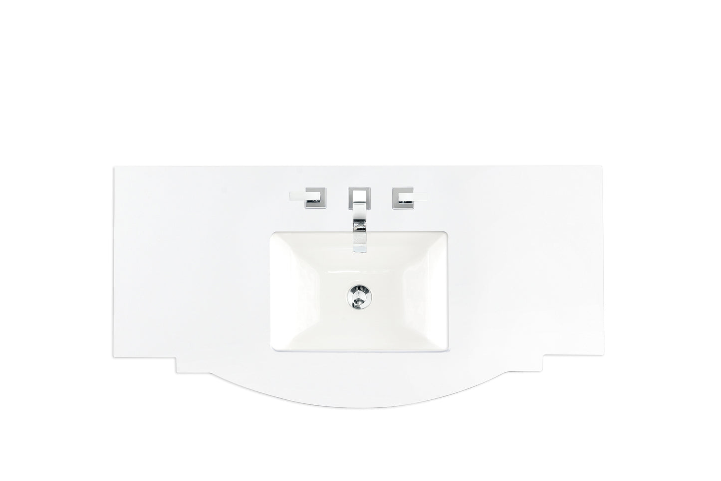 46" Single Top, 3 CM Silestone Classic White Quartz James Martin