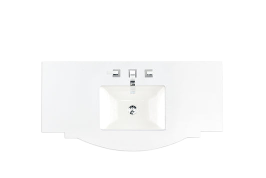 46" Single Top, 3 CM Silestone Classic White Quartz James Martin