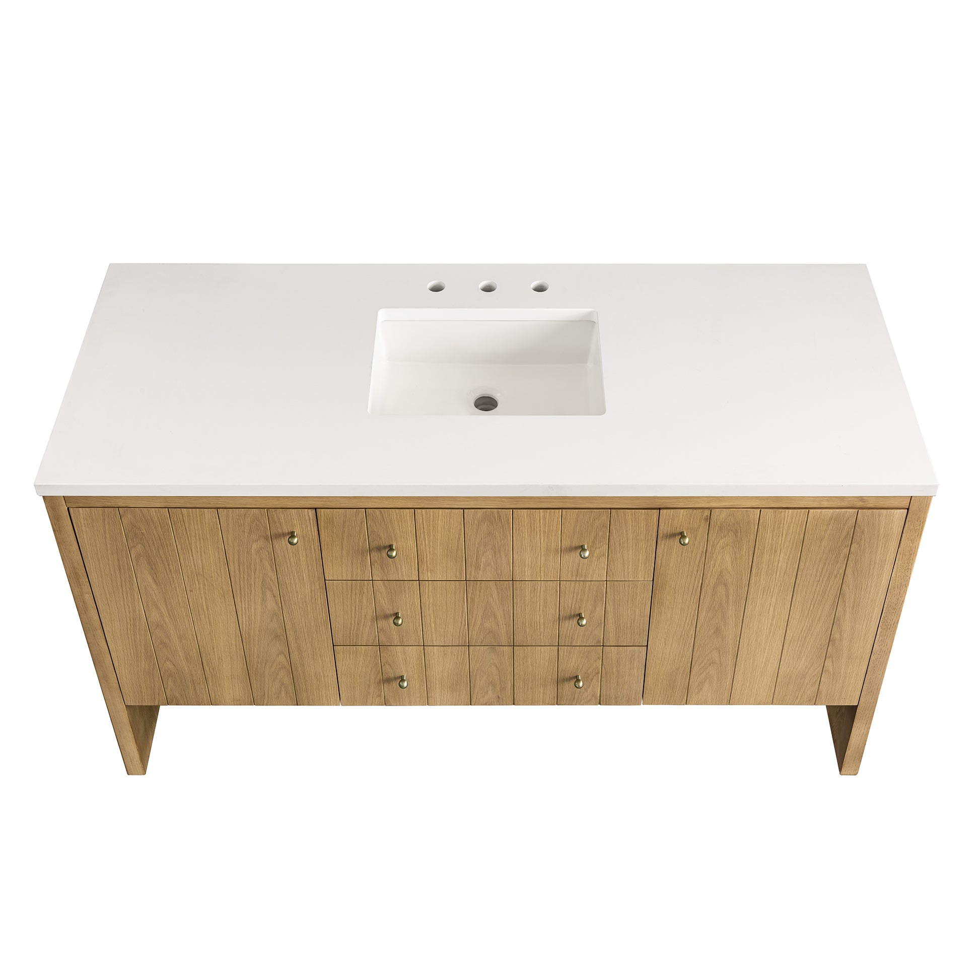 Hudson 60" Single Vanity, Light Natural Oak James Martin Vanities