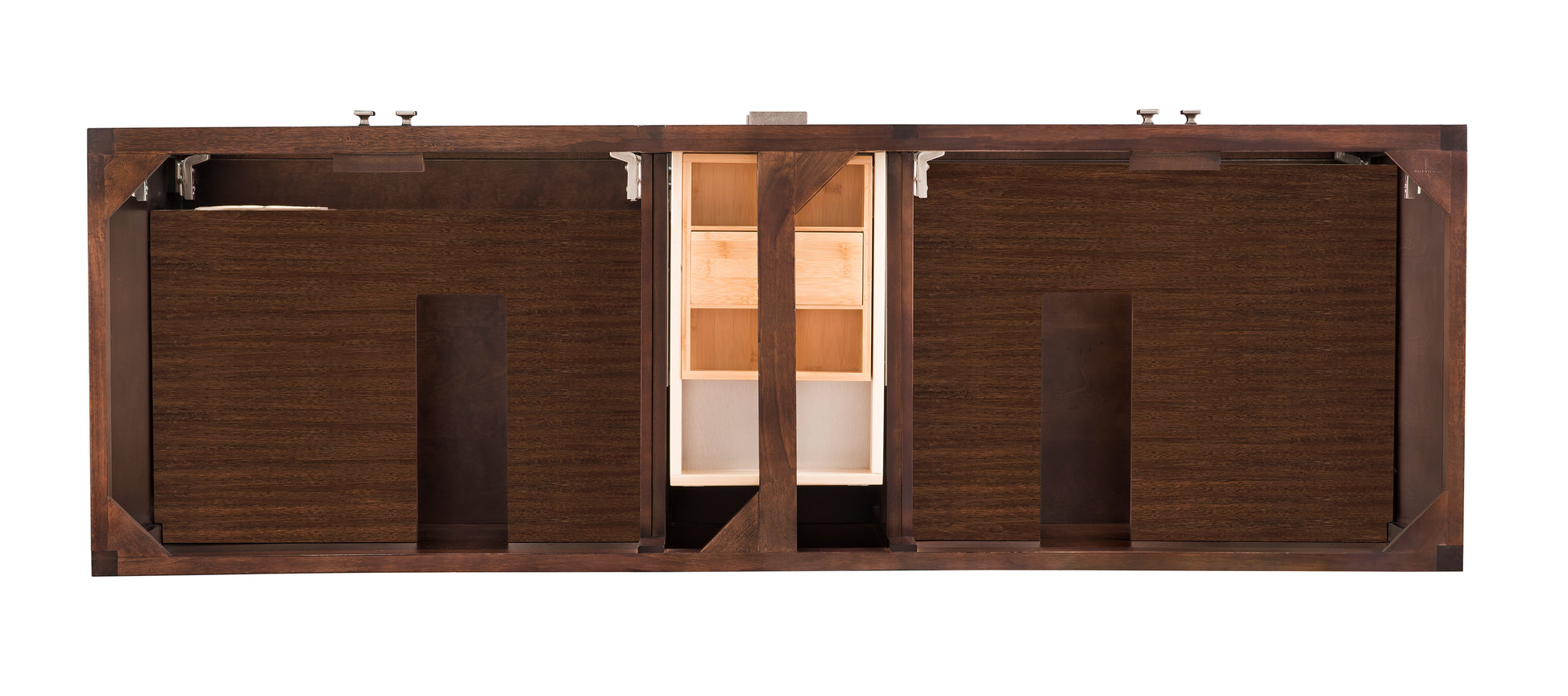 Addison 72" Double Vanity Cabinet, Mid Century Acacia James Martin Vanities