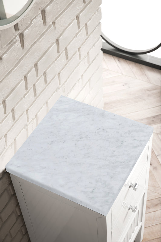 Bathroom Vanities Outlet Atlanta Renovate for LessAthens 15" Cabinet w/ Drawers & Door, Glossy White w/ 3 CM Carrara Marble Top