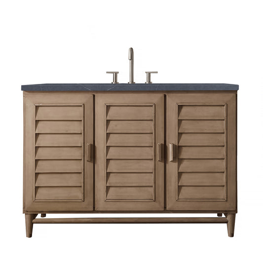 Portland 48" Single Vanity Whitewashed Walnut, w/ 3 CM Charcoal Soapstone Quartz Top James Martin Vanities