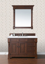 Load image into Gallery viewer, Brookfield 48&quot; Single Vanity, Warm Cherry w/ 3 CM Arctic Fall Solid Surface Top James Martin Vanities