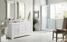 Load image into Gallery viewer, Savannah 60&quot; Double Vanity Cabinet, Bright White, w/ 3 CM White Zeus Quartz Top James Martin Vanities