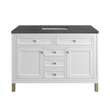 Load image into Gallery viewer, Chicago 48&quot; Single Vanity, Glossy White w/ 3CM Charcoal Soapstone Top James Martin Vanities