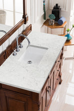 Load image into Gallery viewer, Brookfield 48&quot; Single Vanity, Warm Cherry w/ 3 CM Eternal Jasmine Pearl Quartz Top James Martin Vanities