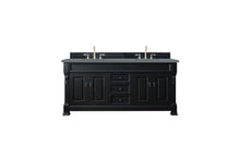 Load image into Gallery viewer, Brookfield 72&quot; Double Vanity, Antique Black w/ 3 CM Cala Blue Quartz Top James Martin Vanities