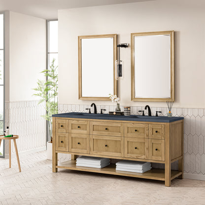 Bathroom Vanities Outlet Atlanta Renovate for LessBreckenridge 72" Double Vanity, Light Natural Oak w/ 3CM Charcoal Soapstone Top