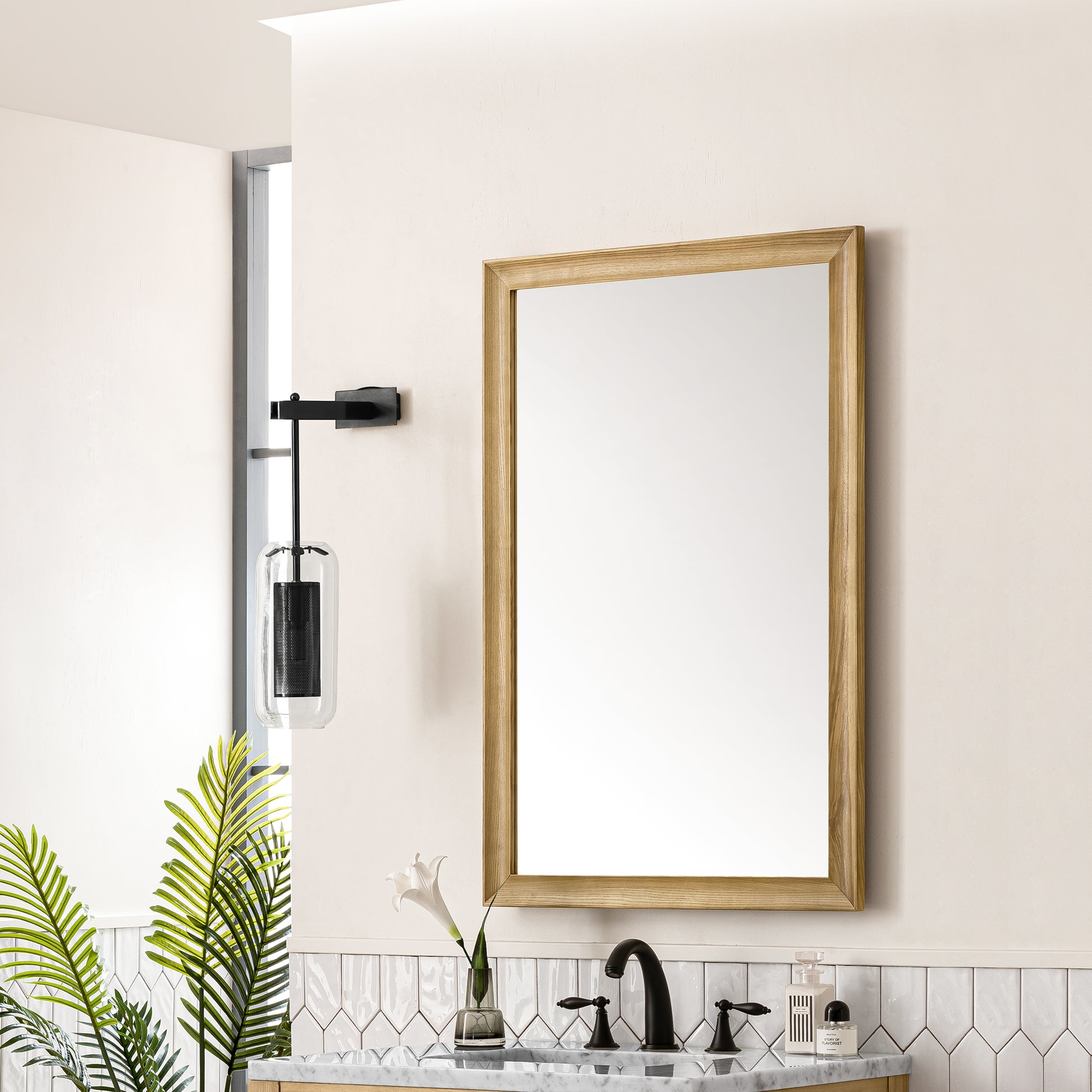 Glenbrooke 26" Mirror, Light Natural Oak James Martin Vanities