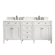 Load image into Gallery viewer, Brittany 72&quot; Bright White Double Vanity w/ 3 CM White Zeus Quartz Top James Martin Vanities