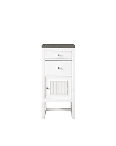 Athens 15" Cabinet w/ Drawers & Door, Glossy White w/ 3 CM Grey Expo Quartz Top James Martin Vanities