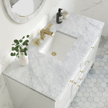 Load image into Gallery viewer, Chicago 48&quot; Single Vanity, Glossy White w/ 3CM Carrara Marble Top James Martin Vanities