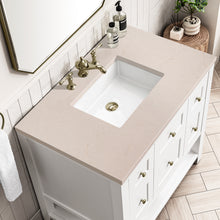 Load image into Gallery viewer, Bathroom Vanities Outlet Atlanta Renovate for LessBreckenridge 36&quot; Single Vanity, Bright White w/ 3CM Eternal Marfil Top