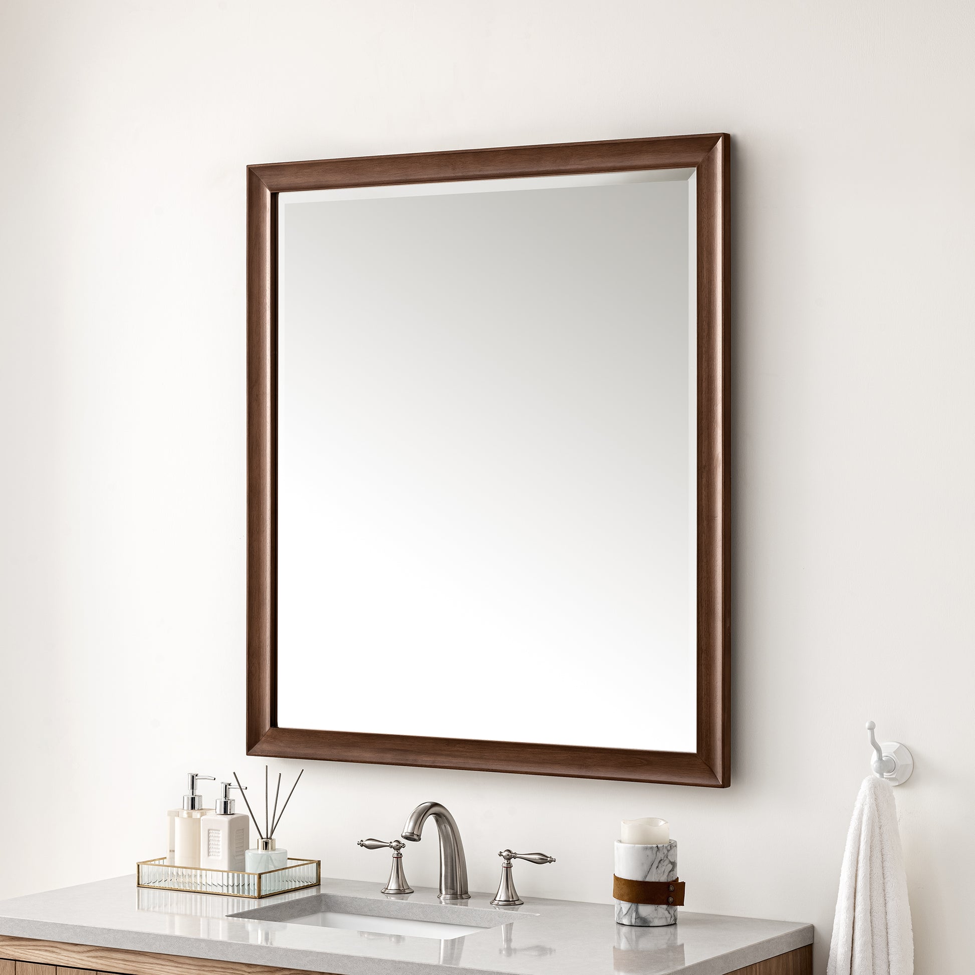 Glenbrooke 36" Mirror, Mid-Century Walnut James Martin Vanities