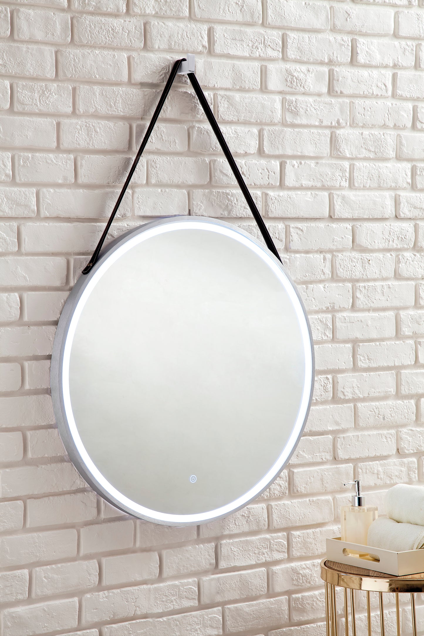 Annapolis 27.6" Round Anti-Fogging LED Mirror, Brushed Nickel James Martin Vanities