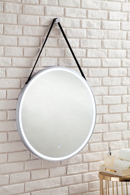 Annapolis 27.6" Round Anti-Fogging LED Mirror, Brushed Nickel James Martin Vanities