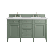 Load image into Gallery viewer, Brittany 60&quot; Double Vanity, Smokey Celadon w/ 3CM White Zeus Top James Martin Vanities