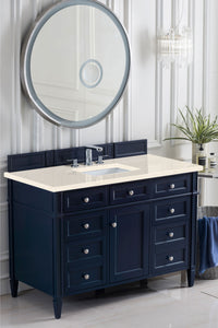 Brittany 48" Victory Blue Single Vanity w/ 3 CM Eternal Marfil Quartz Top James Martin Vanities