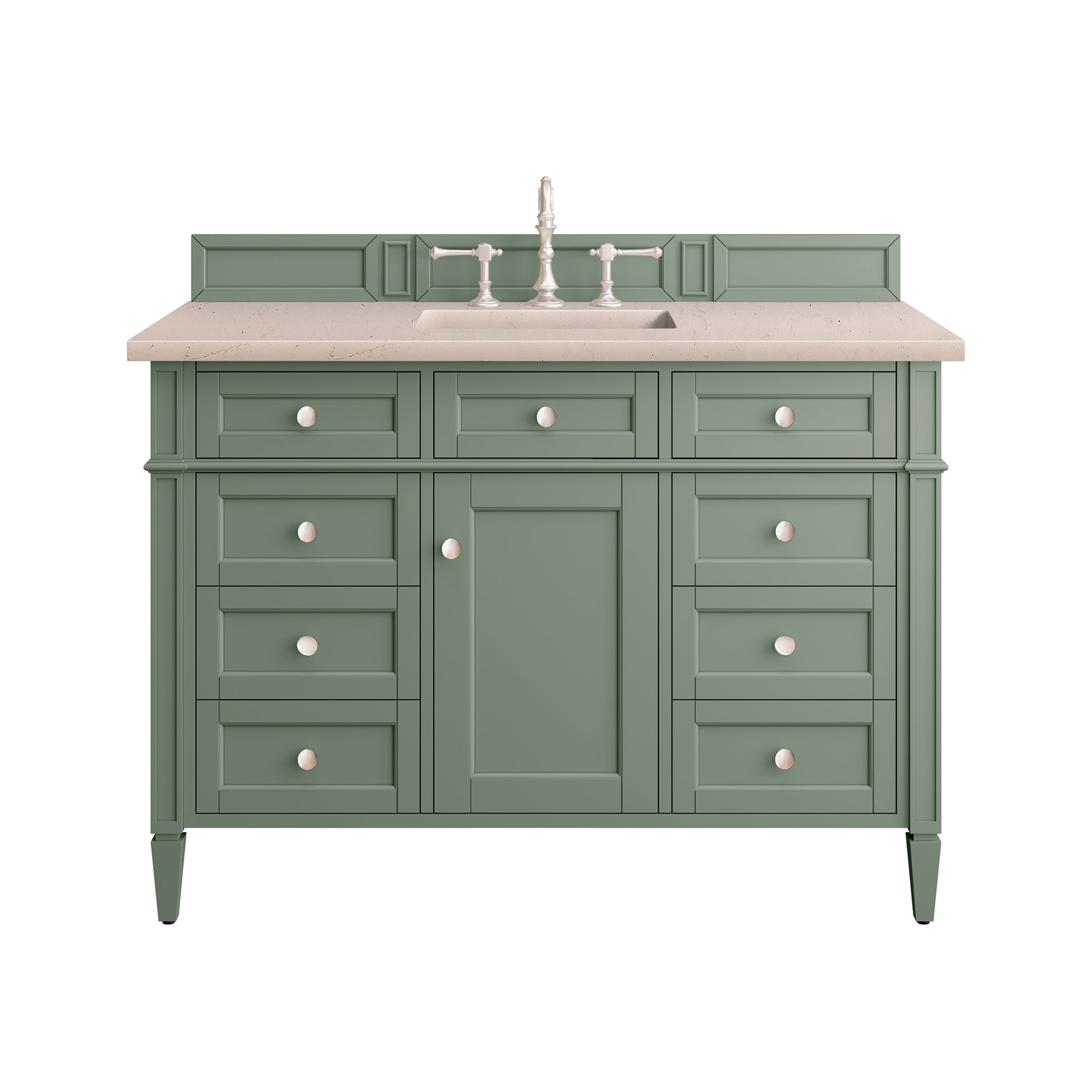 Brittany 48" Single Vanity, Smokey Celadon w/ 3CM Eternal Marfil Top James Martin Vanities