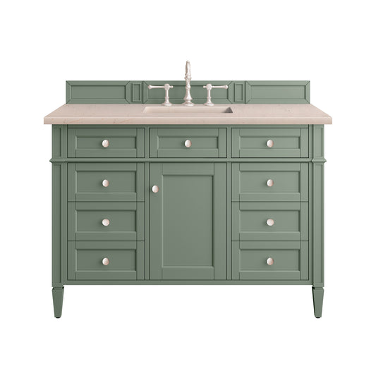 Brittany 48" Single Vanity, Smokey Celadon w/ 3CM Eternal Marfil Top James Martin Vanities