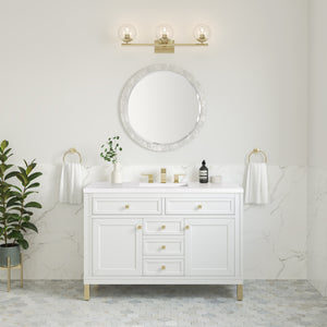 Chicago 48" Single Vanity, Glossy White w/ 3CM White Zeus Top James Martin Vanities