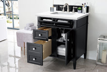 Load image into Gallery viewer, Bathroom Vanities Outlet Atlanta Renovate for LessBrittany 30&quot; Single Vanity, Black Onyx, w/ 3 CM White Zeus Quartz Top