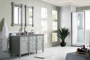 Brittany 60" Urban Gray Double Vanity w/ 3 CM Grey Expo Quartz Top James Martin Vanities