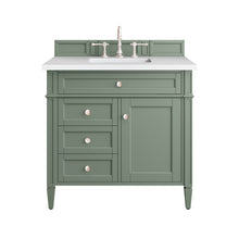 Load image into Gallery viewer, Brittany 36&quot; Single Vanity, Smokey Celadon w/ 3CM White Zeus Top James Martin Vanities