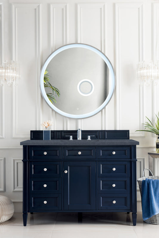 Brittany 48" Victory Blue Single Vanity w/ 3 CM Charcoal Soapstone Quartz Top James Martin Vanities