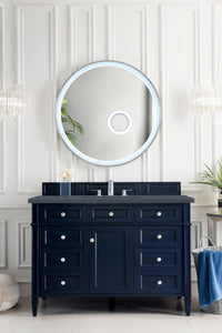 Brittany 48" Victory Blue Single Vanity w/ 3 CM Charcoal Soapstone Quartz Top James Martin Vanities