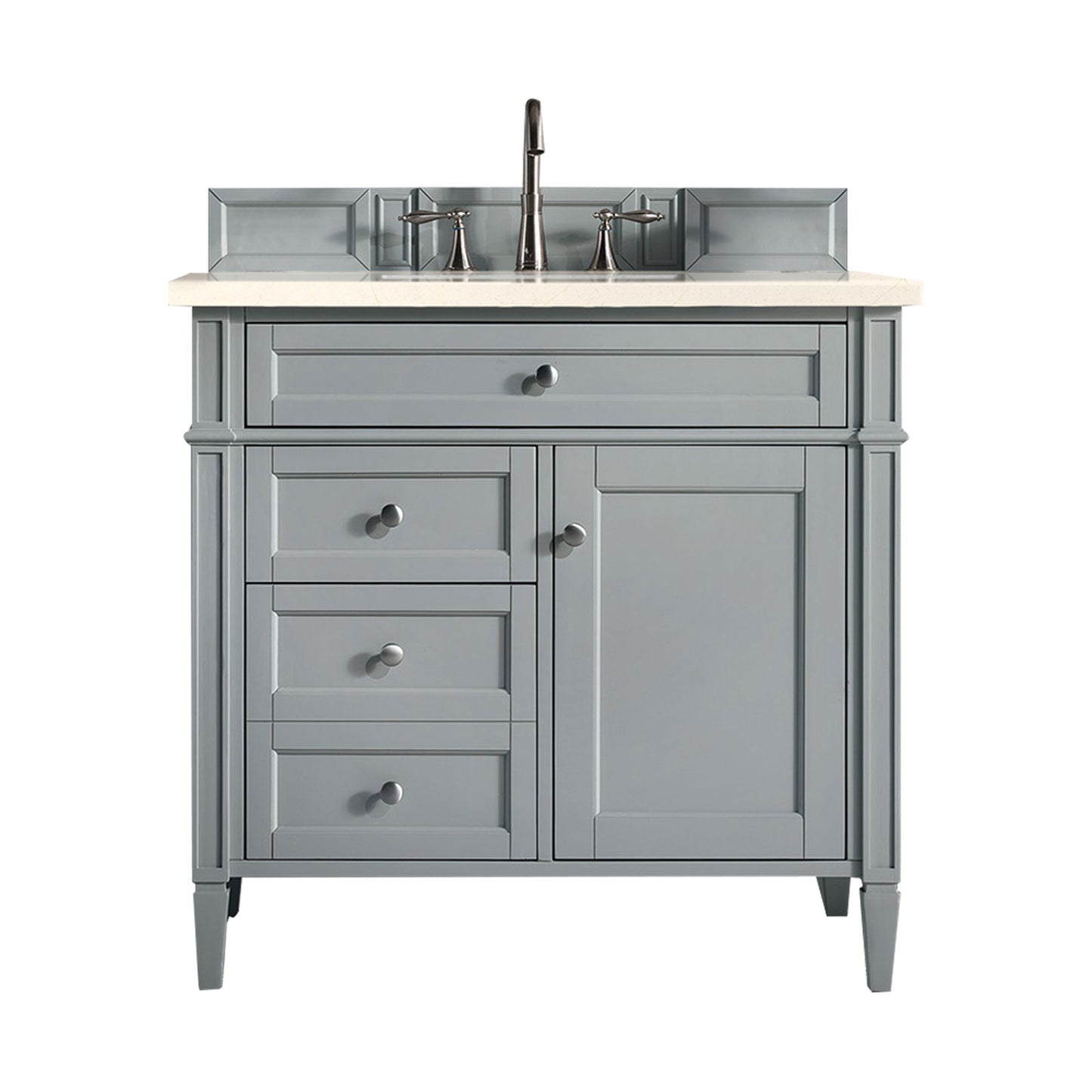 Brittany 36" Urban Gray Single Vanity w/ 3 CM Eternal Marfil Quartz Top James Martin Vanities