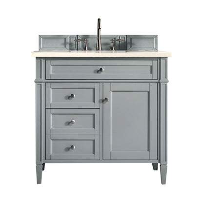 Brittany 36" Urban Gray Single Vanity w/ 3 CM Eternal Marfil Quartz Top James Martin Vanities