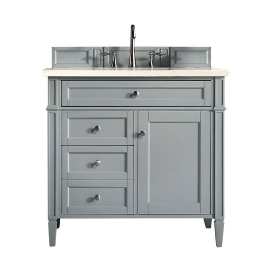 Brittany 36" Urban Gray Single Vanity w/ 3 CM Eternal Marfil Quartz Top James Martin Vanities